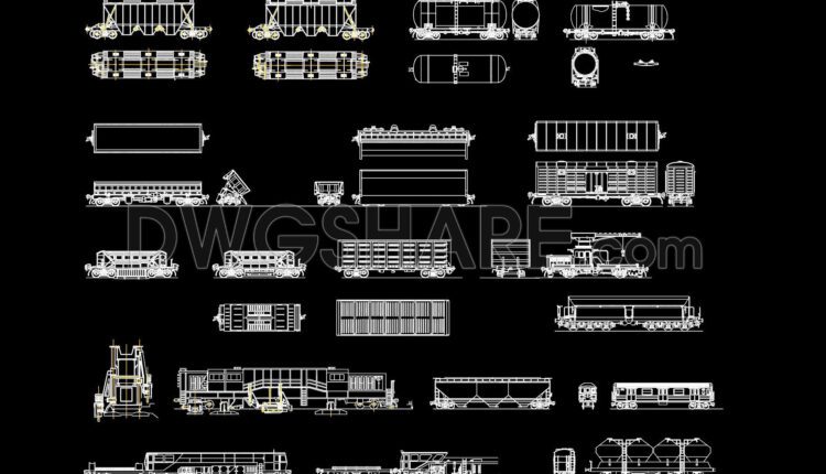 107. Free Download Types of Railcars AutoCAD Drawings (1)