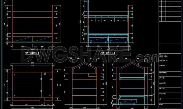 109. Download CAD Drawings of Bunk Bed for Kids – Free