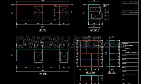 113. Free Download Bedroom Study Desk Detail CAD Drawing