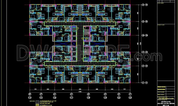 127. Free Download CAD Files – Detailed Floor Tiling Layout Plans for High-Rise Apartments