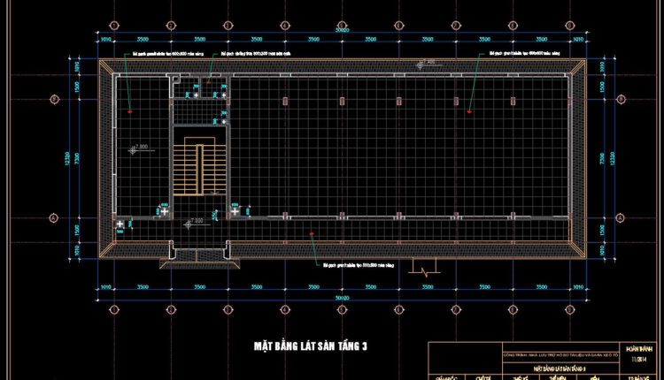 130. Free Download CAD Tile Layout Design – Three-Story House Plans (1)