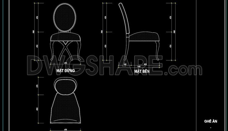 162. Detailed Dining Chair CAD Drawing – Free Download with Dimensions (1)