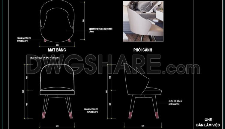 166. Detailed Dining Chair CAD Drawing – Free Download with Dimensions (1)