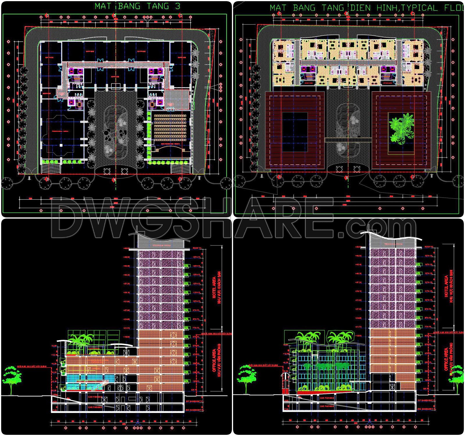 168. Download The Cad Drawings Of The Hacinco 5-star Hotel & Office Complex (2)