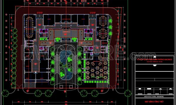 9 months ago
                

                
             1,403168. Free Download – Ground Floor Architectural CAD Plan of HACINCO Hotel & Office Complex (DWG)