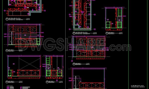 9 months ago
                

                
             713177. Free Download CAD Kitchen Design Drawings – Apartment Floor Plan and Elevations