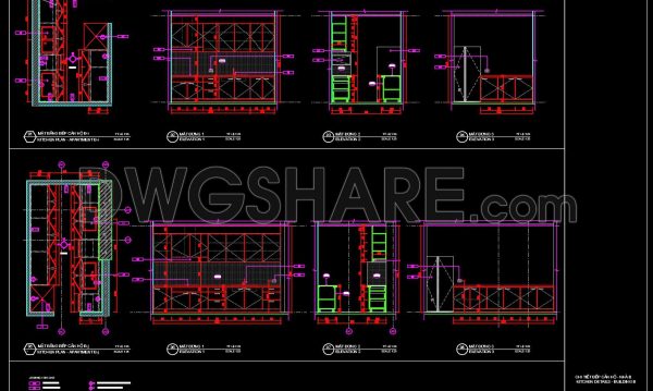 9 months ago
                

                
             536178. Free Download CAD Kitchen Design Drawings – Apartment Floor Plan and Elevations