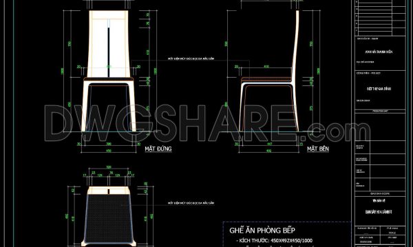 9 months ago
                

                
             289183. Detailed Dining Chair CAD Drawing – Free Download with Dimensions