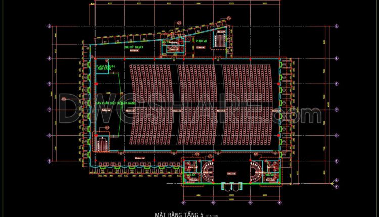 21. Free Download 5th Floor Layout Cad Drawing – Multi-function Performance Hall Building