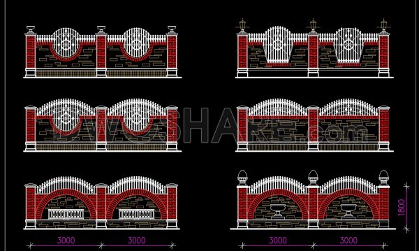 9 months ago
                

                
             503213. Free Download – Detailed CAD Drawings of European-Style Fence Wall Design