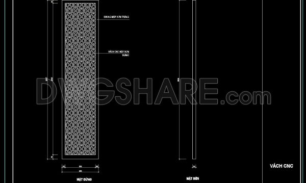 220. Free Download CNC Partition Panel CAD Drawing Detailed Design with Dimensions