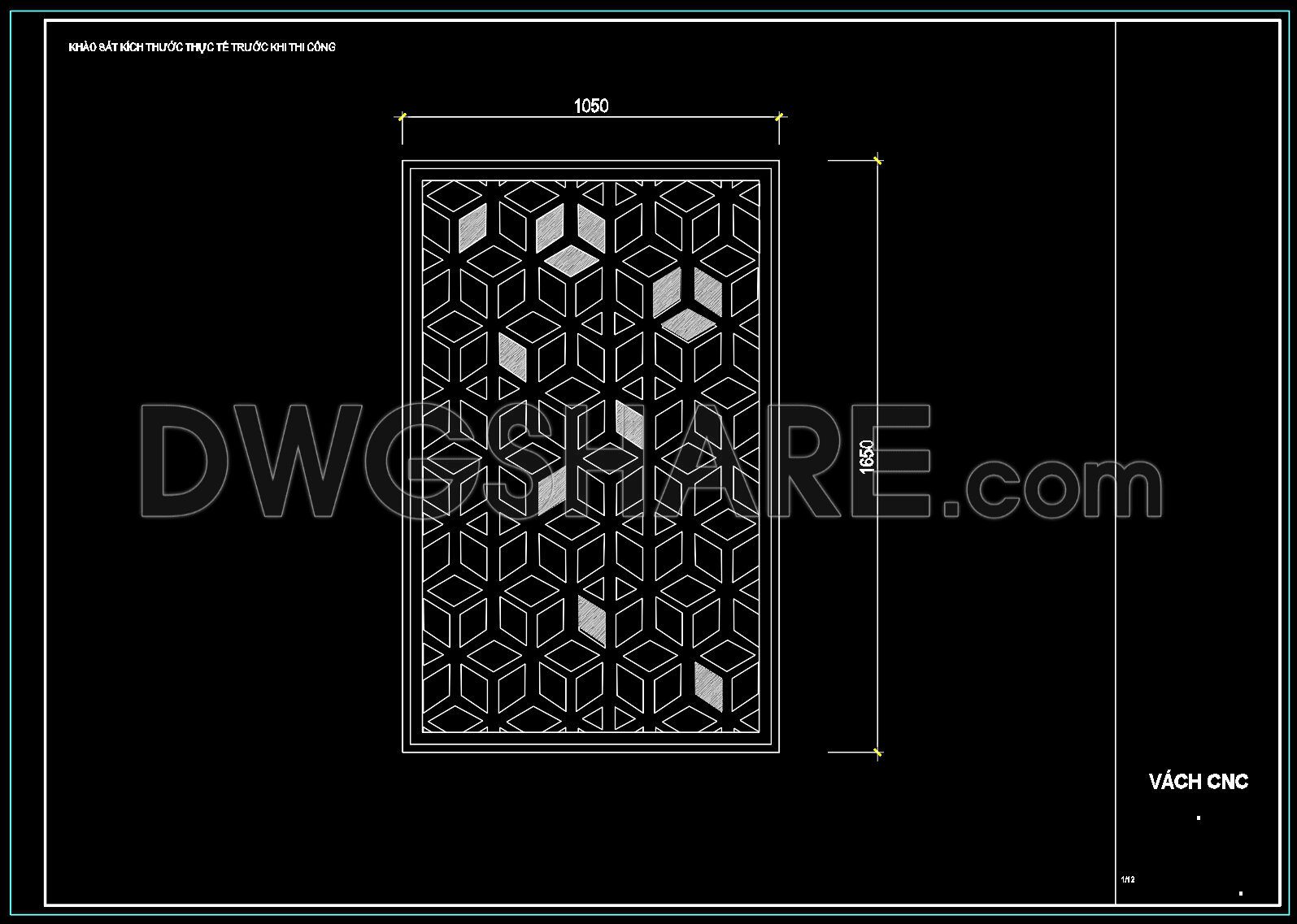 222. Free Download CNC Partition Panel CAD Drawing Detailed Design with Dimensions (1)