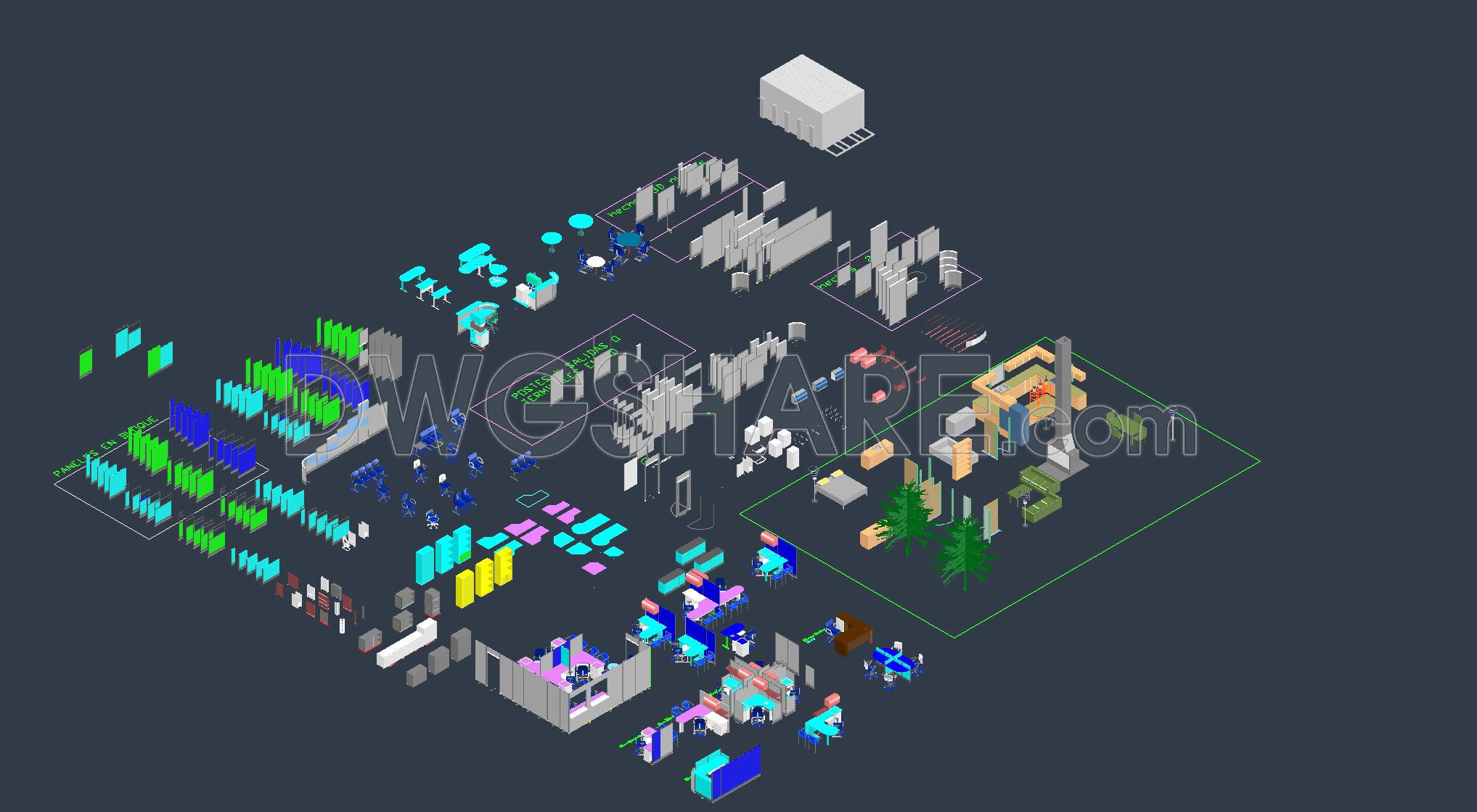 25. Free Download 2D & 3D CAD Block Library of Office Furniture (1)