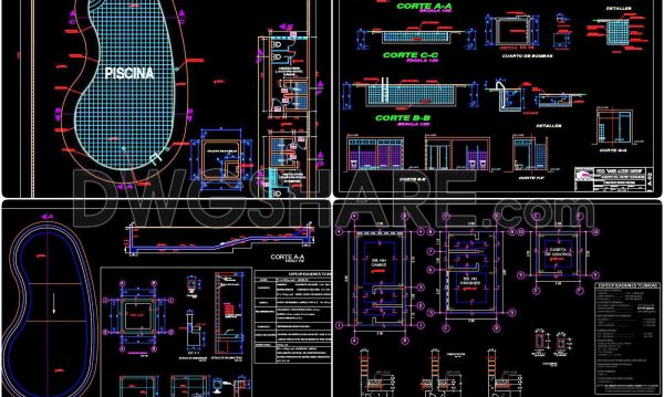 9 months ago
                

                
             2,37825. Free Download – CAD Detailed Swimming Pool Drawing with Full Floor Plan, Sections, Foundation and Technical Room Layout