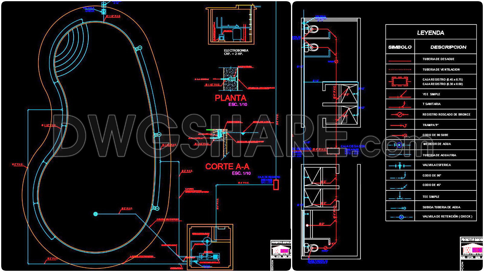 25. Free Download – CAD Detailed Swimming Pool Drawing with Full Floor Plan, Sections, Foundation and Technical Room Layout (3)