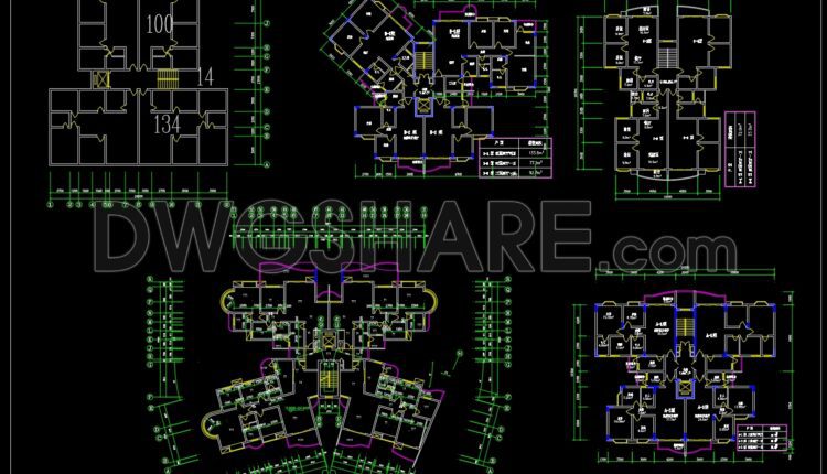 277. Free Download of CAD Drawings for Sample Apartment Floor Plans (1)