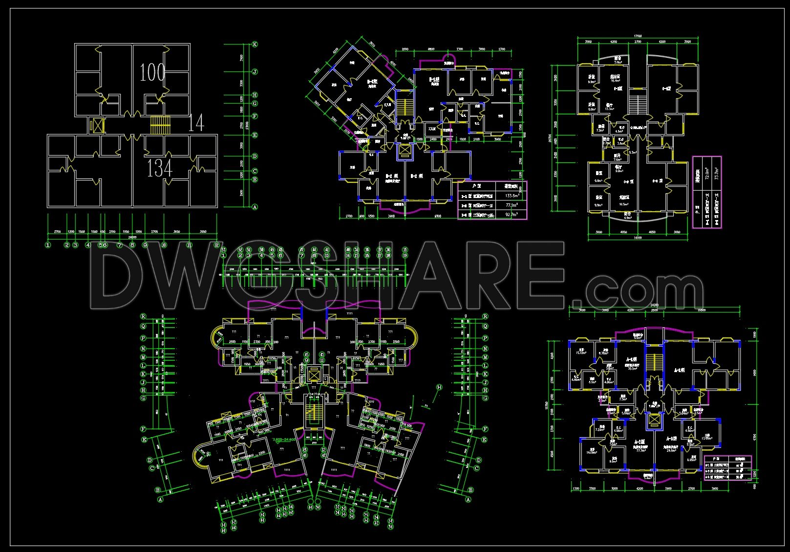 277. Free Download of CAD Drawings for Sample Apartment Floor Plans (1)
