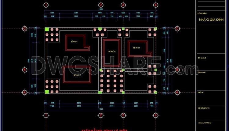 336. Free Download of Structural CAD Drawings for 6.5m x 11m Reinforced Concrete Townhouse (2)