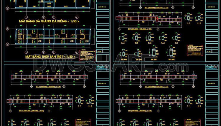 337. Free Download of Structural CAD Drawings for 3.6m x 17m Reinforced Concrete Townhouse (1)