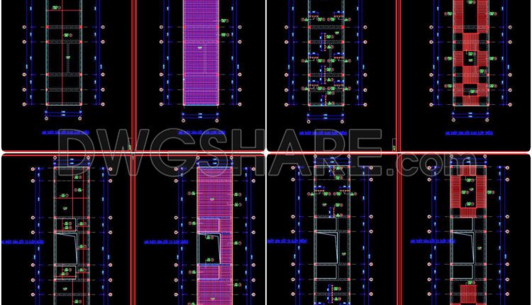 338. Free Download of Structural CAD Drawings for 3.7m x 13.8m Reinforced Concrete Townhouse (2)