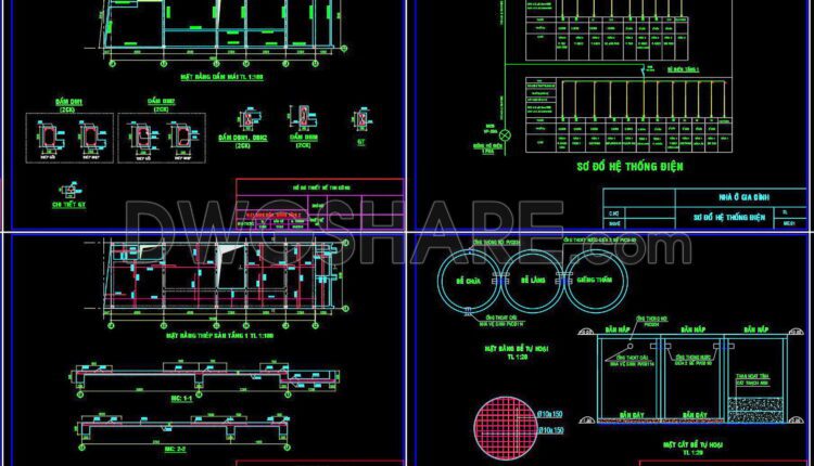 339. Free Download of Structural CAD Drawings for 5m x 15m Reinforced Concrete Townhouse (2)