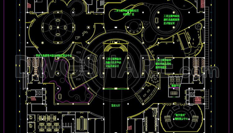 34. Guizhou Industrial Science and Technology Exhibition Hall – Floor Plan – Free CAD Drawing Download (1)