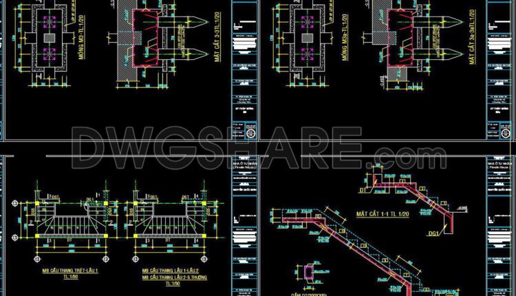 340. Free Download of Structural CAD Drawings for 6m x 17.5m Reinforced Concrete Townhouse (1)