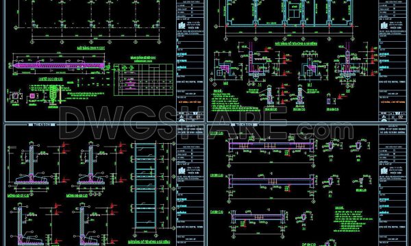 347. Free Download of Structural CAD Drawings for 5m x 20m Reinforced Concrete Townhouse