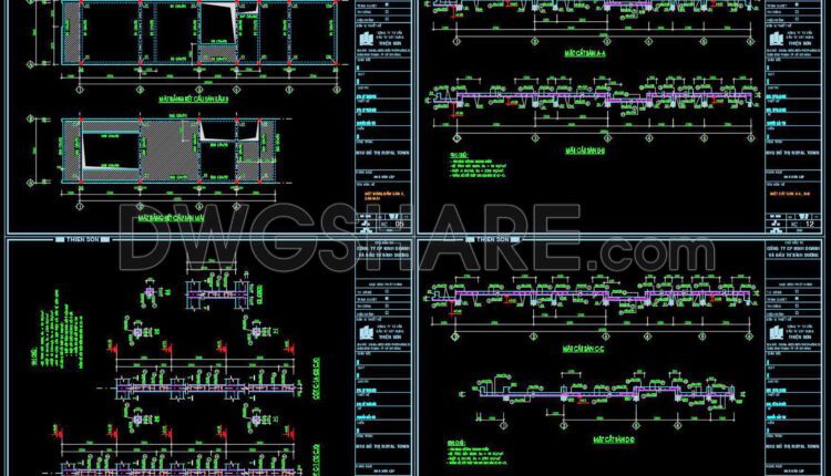347. Free Download of Structural CAD Drawings for 5m x 20m Reinforced Concrete Townhouse (2)