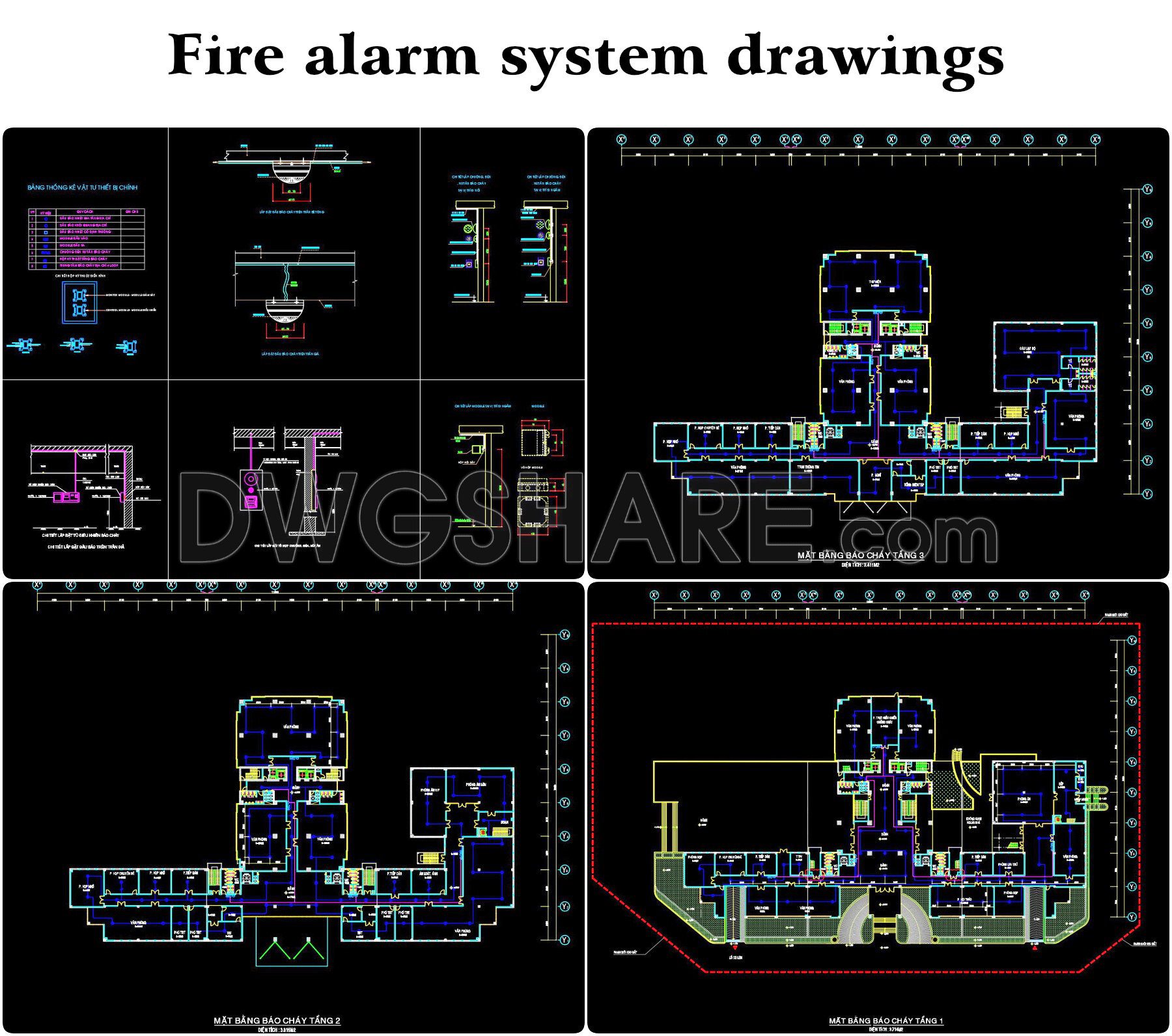 354. Download Cad Fire Protection Design Drawings For A 3-story Office Building (6,785 M2) (1)