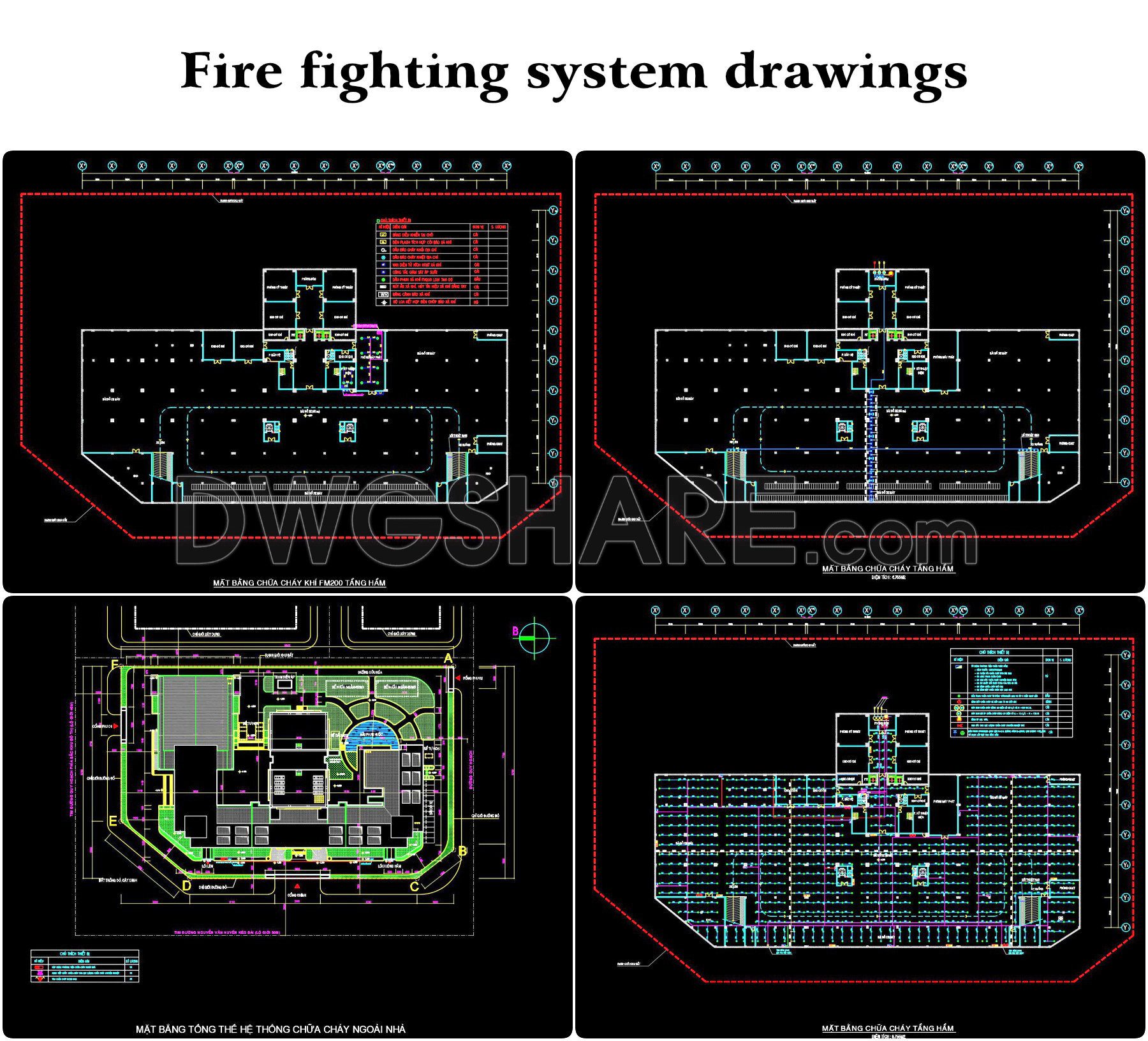 354. Download Cad Fire Protection Design Drawings For A 3-story Office Building (6,785 M2) (3)