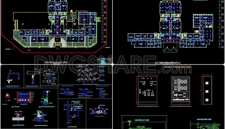 354. Download Cad Fire Protection Design Drawings For A 3-story Office Building (6,785 M2) (4)