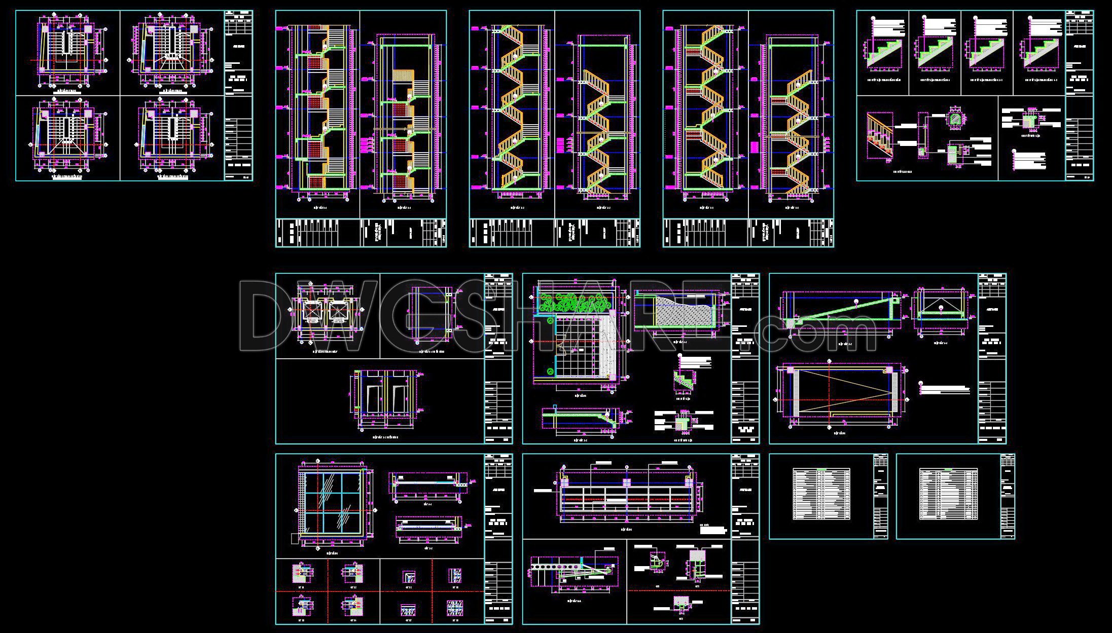 358. Download Detailed CAD Staircase Designs for Townhouses for Free (1)