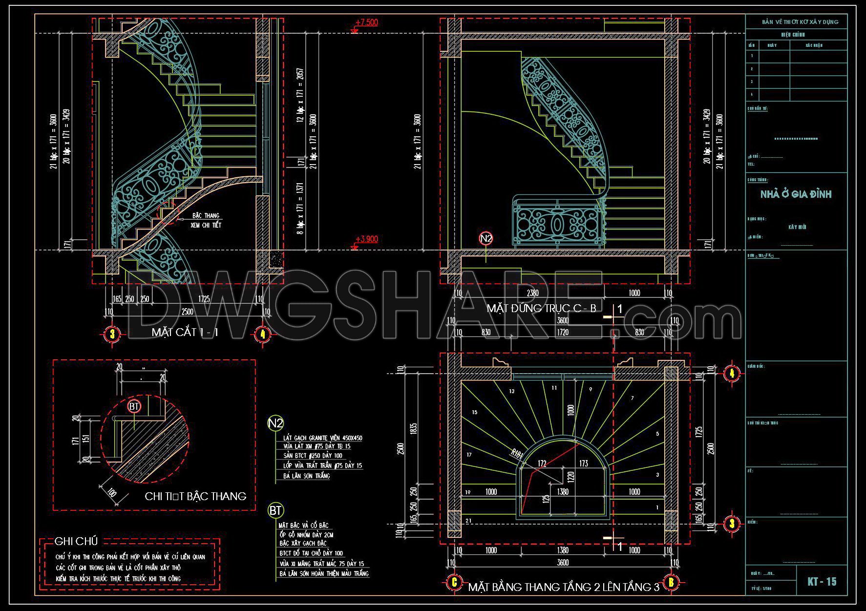 359. Download Detailed CAD Staircase Designs for Townhouses for Free (2)