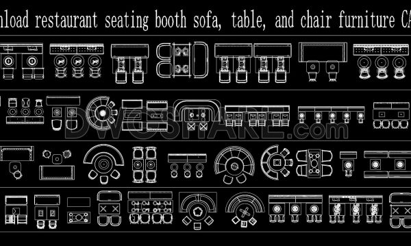 9 months ago
                

                
             4,794371. Free download restaurant seating booth sofa, table, and chair furniture CAD library