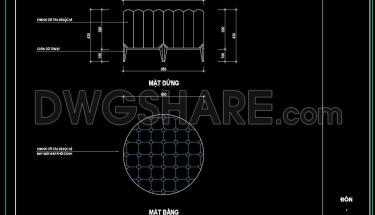 38. Free Download Living Room Stool Detail CAD Drawing (1)
