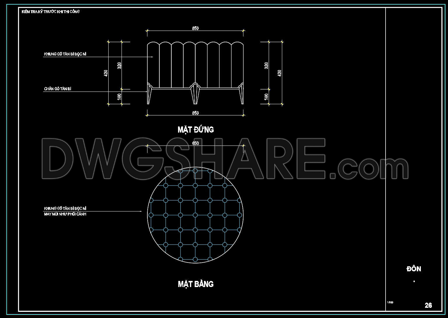 38. Free Download Living Room Stool Detail CAD Drawing (1)