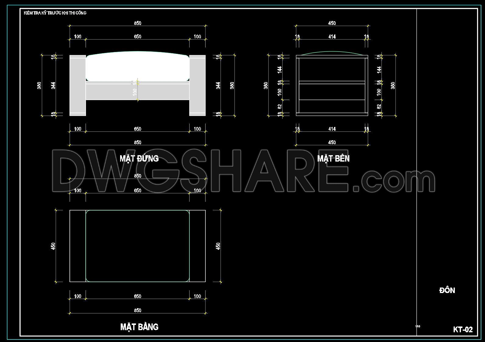 39. Free Download Living Room Stool Detail CAD Drawing (1)
