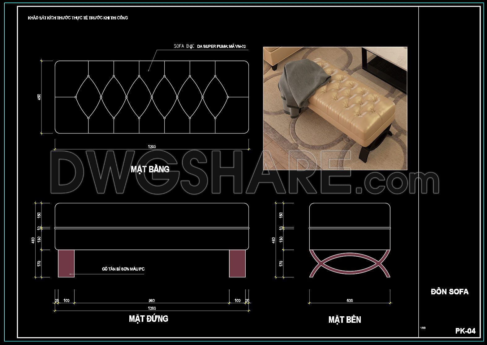 41. Free Download Living Room Stool Detail CAD Drawing (1)
