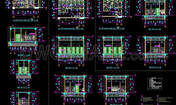 416. Download Free CAD Blocks – Public Toilet and Washroom Details