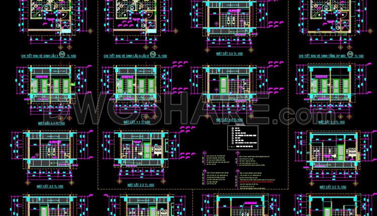 417. Download Free CAD Blocks – Public Toilet and Washroom Details (1)