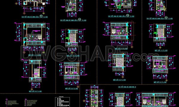 418. Download Free CAD Blocks – Public Toilet and Washroom Details