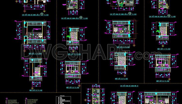 418. Download Free CAD Blocks – Public Toilet and Washroom Details (1)