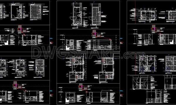 10 months ago
                

                
             825420. Free download of CAD technical drawings for the construction of bathrooms in townhouses