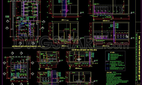 422. Download Free CAD Blocks – Public Toilet and Washroom Details