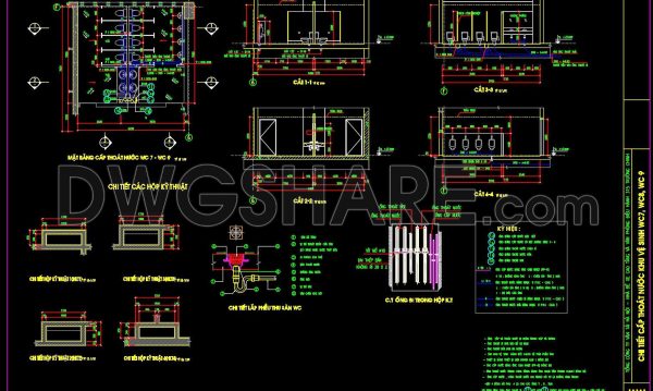 423. Public Restroom CAD Detail Drawings Free Download