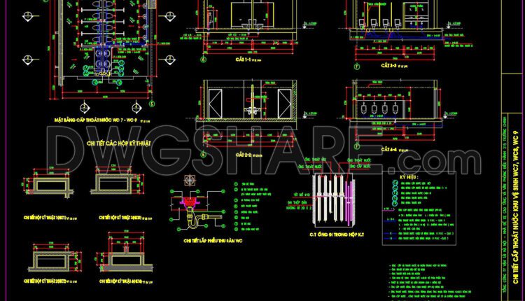 423. Public Restroom CAD Detail Drawings Free Download (2)