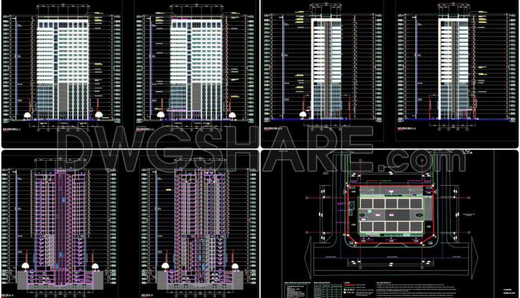 43. Download Itasco Tower 25-story Apartment Architectural Autocad Dwg Drawings (1)