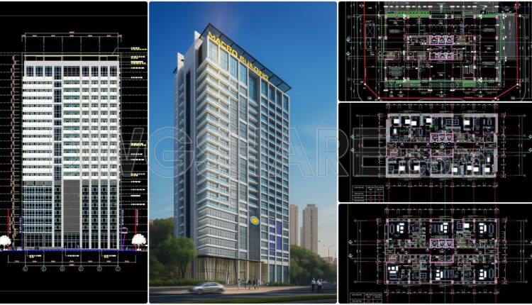 43. Download Itasco Tower 25-story Apartment Architectural Autocad Dwg Drawings