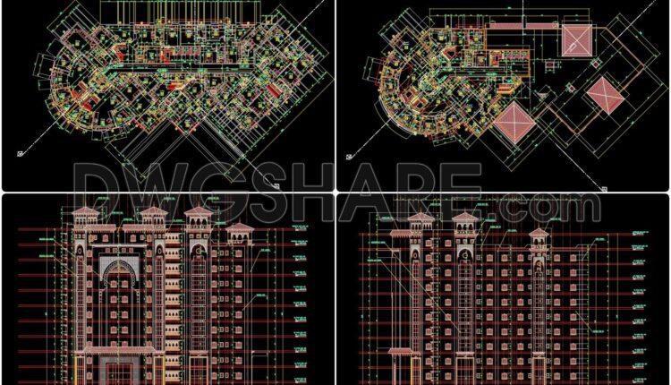 44. Download 10-story Apartment Building Architectural Autocad Dwg Drawings (2)